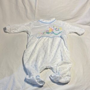Adorable White and Blue Kids Footie